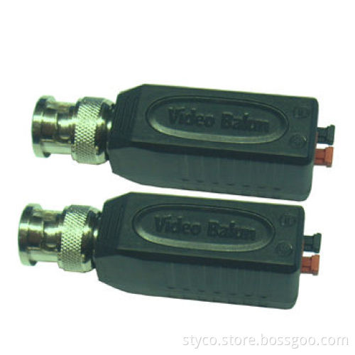 Video Balun, 1 Channel Video Transmission Up to 400M Male BNC Port and Press-fit Terminal Block
